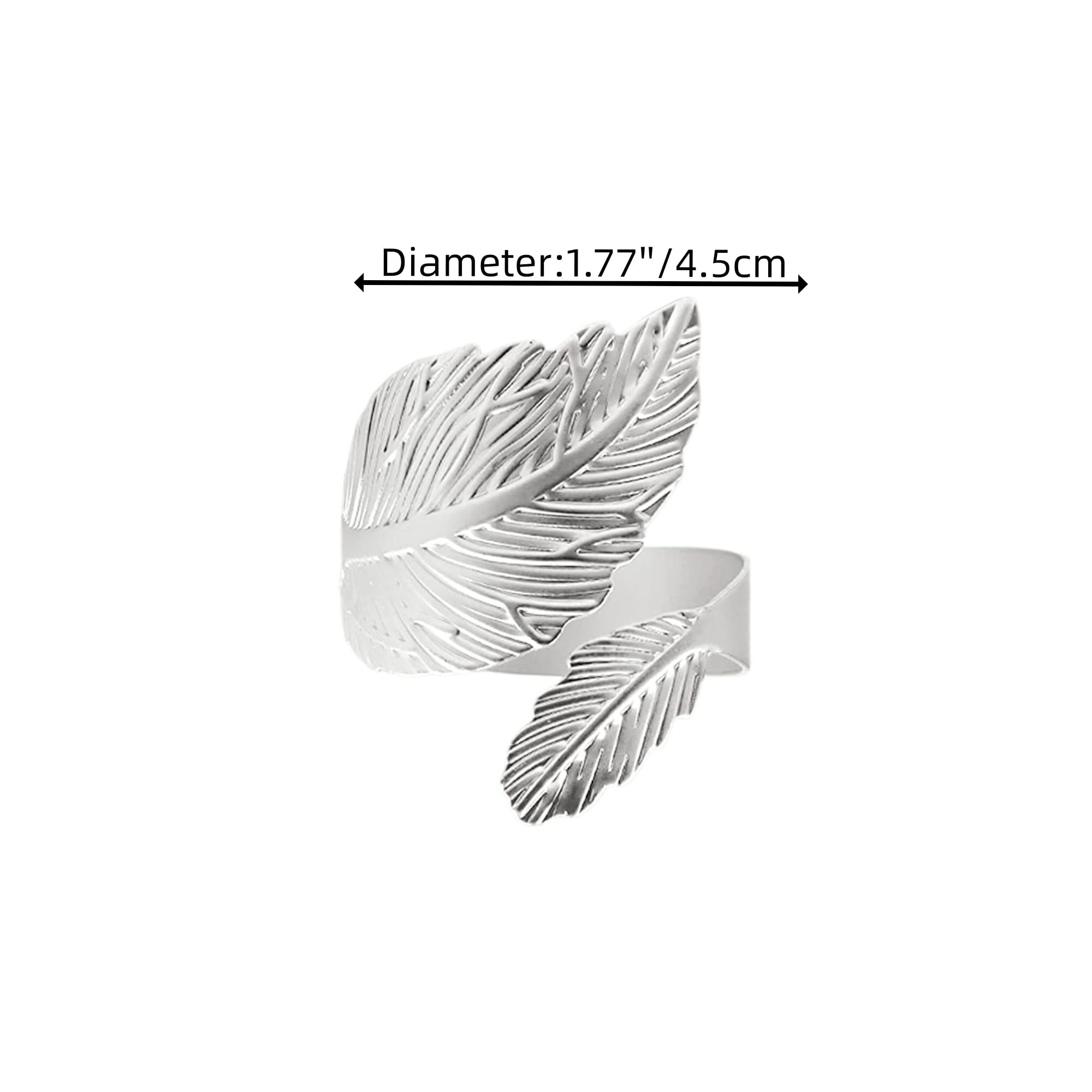 ITOS365 Napkin Rings Set of 4 for Dining Table Decoration Parties Everyday Metal Napkin Holder Leaf Pink (Pack of 4)