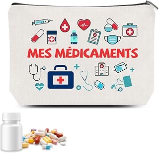 ShiQiao Spl Sac de Rangement M&eacute;dicaments Organisateur Portable Trousse de Voyage M&eacute;dicale Compact Sacoche pour M&eacute;dicaments Maman Papa Cadeau d