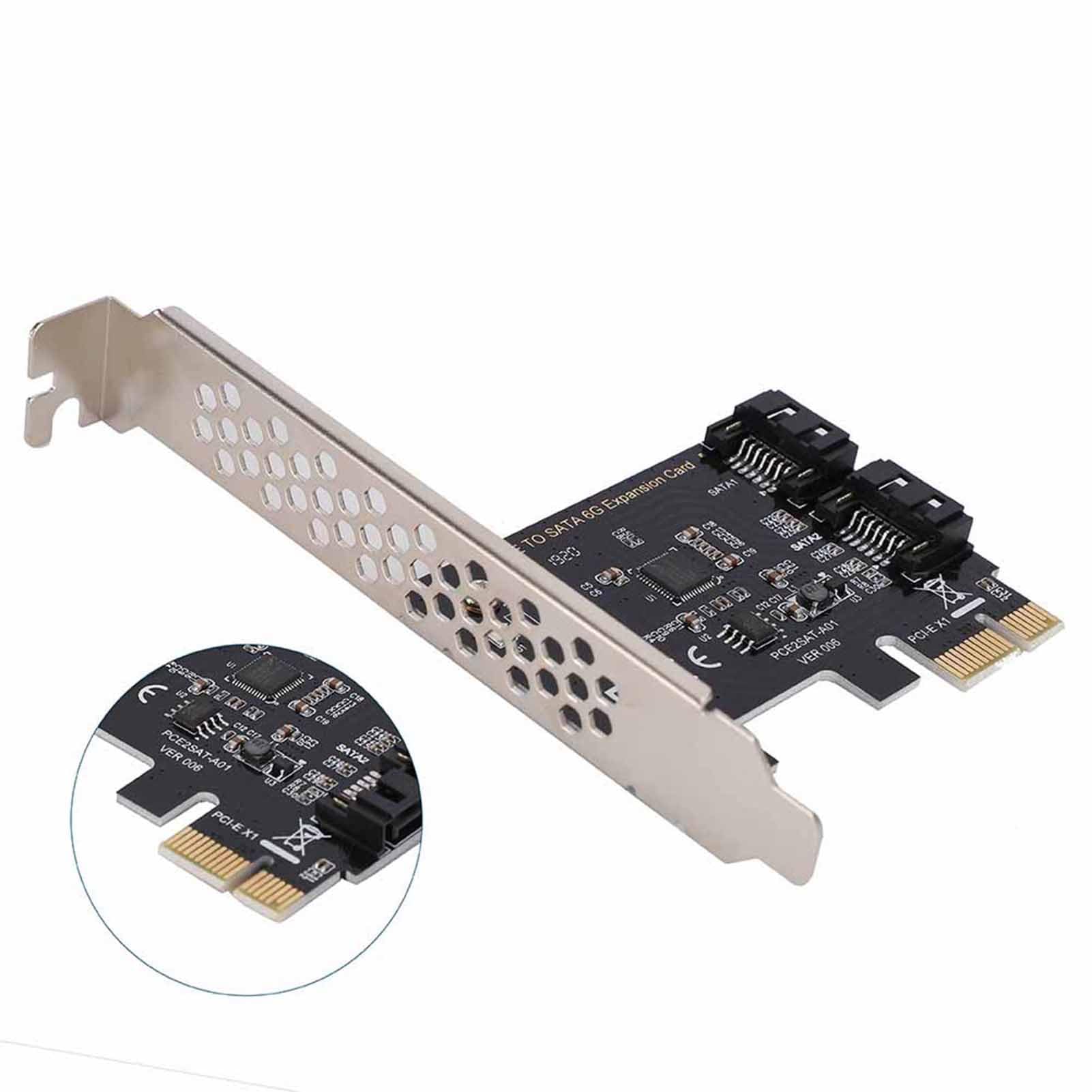 2-portowa karta kontrolera SATA PCI Express SATA, adapter PCI Express na 6G SATA3.0 do 2-portowych kart rozszerzeń SATA III