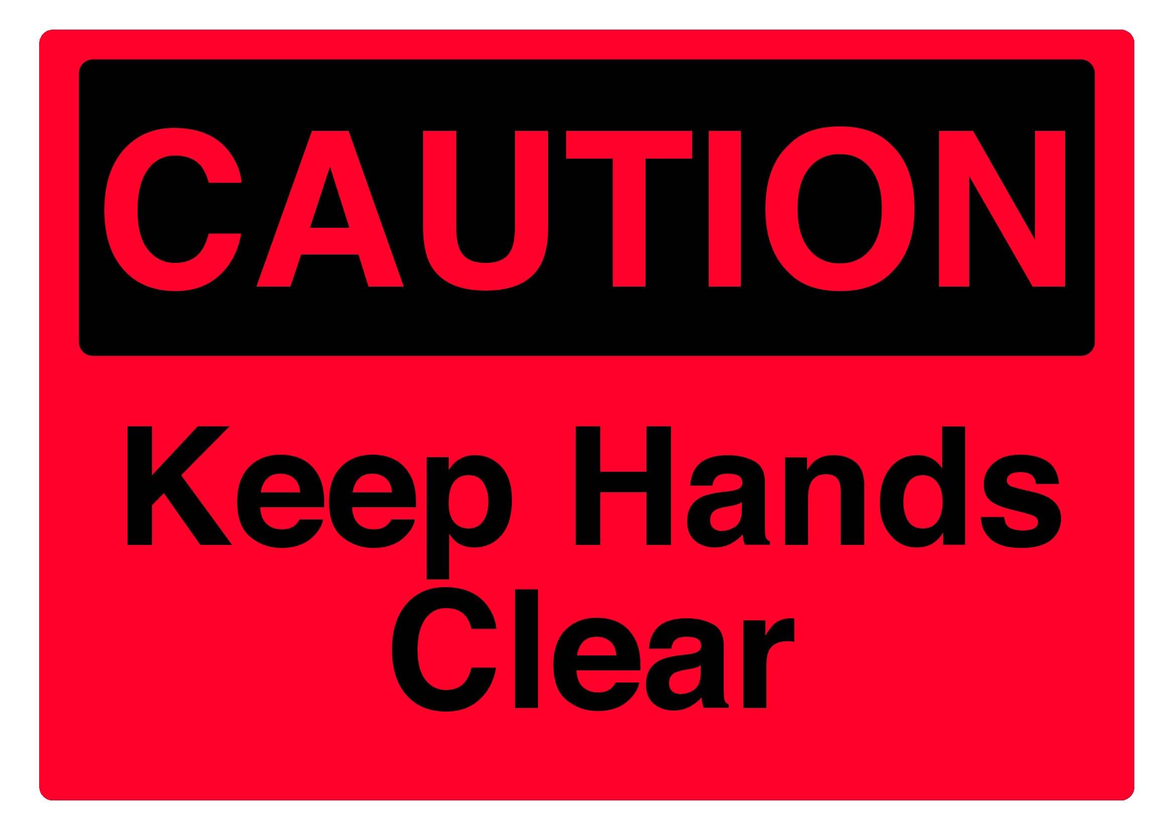 Keep hands clear Sign, 12x8 Inch Metal Tin Sign, Body Safety Caution for Running Machinery and Conveyor Equipment