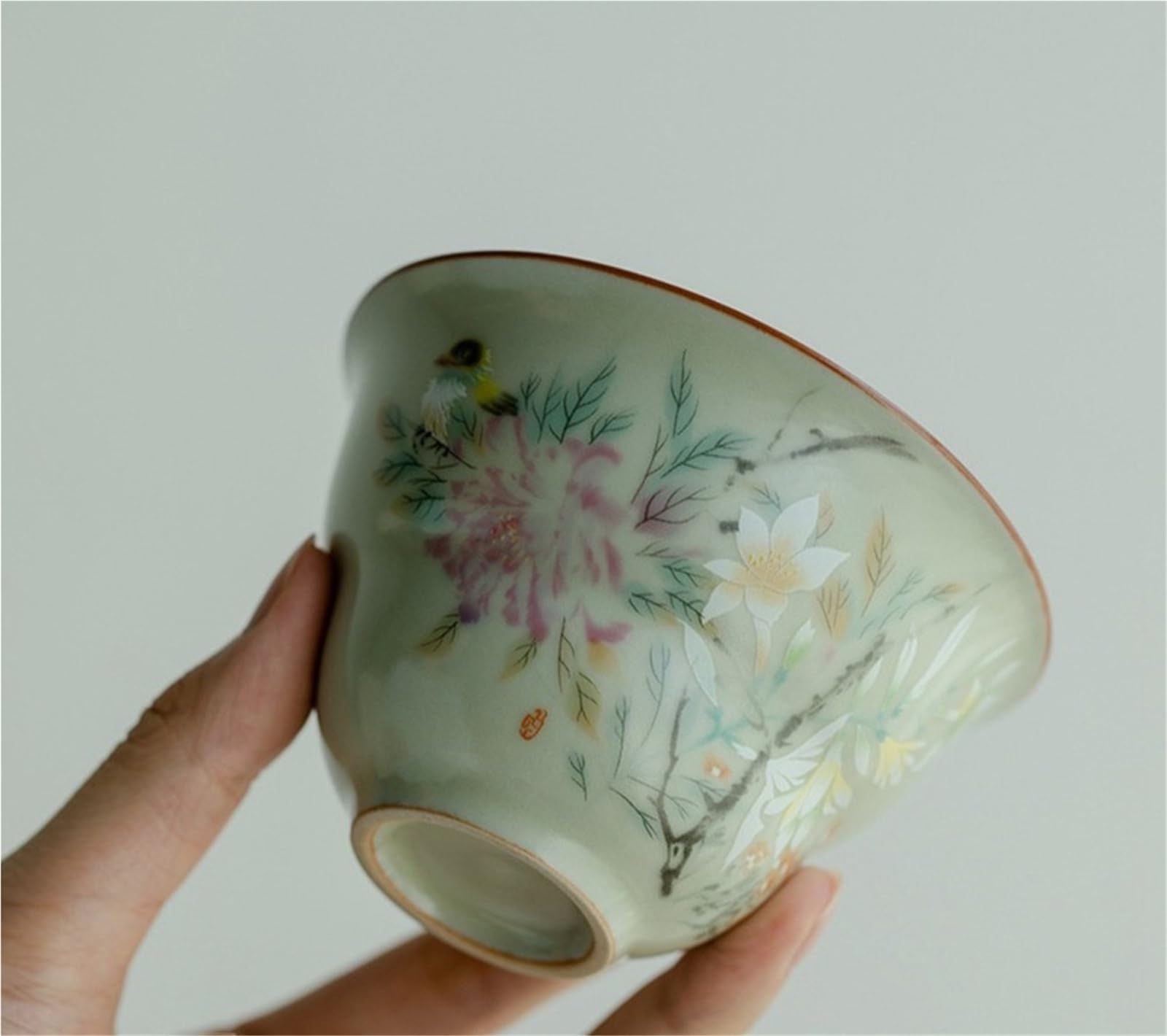 135 ml żółty piec ru Gaiwan starożytna tykwa sancai pokrywa miska herbata Tureen chińska herbata warzenie porcelany miska herbata