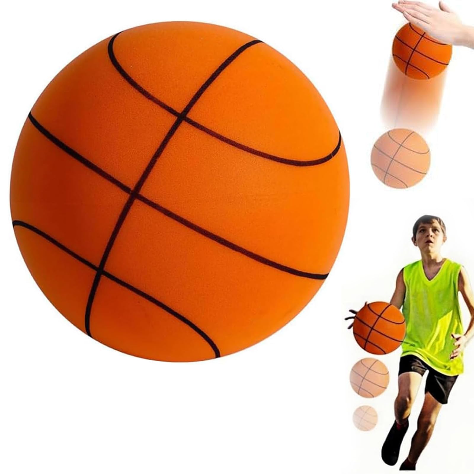 Sprstar Silent Basketball Size 7 (29.5") - Upgrade Foam Basketball Arcade Game Indoor,Ball for Quiet Dribbling and Indoor Training,Pro PU Foam Ball – Higher Bounce