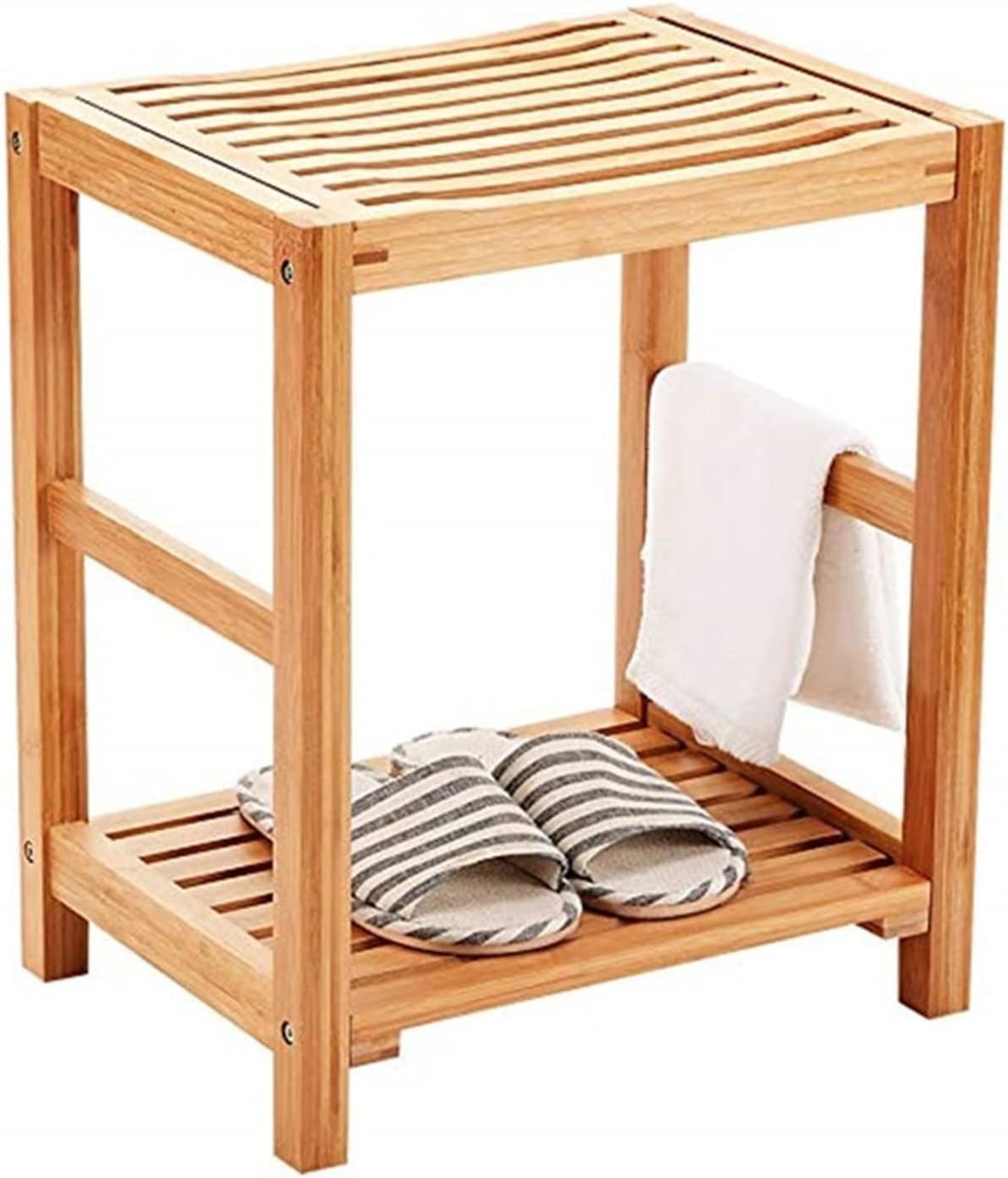 Sgabelli per doccia Sgabello da Bagno Sgabello da bagno in bambù premium: design impermeabile, robusto ed elegante per il massimo comfort e sicurezza nella doccia o nel bagno WEWYQSJXBXF-31116