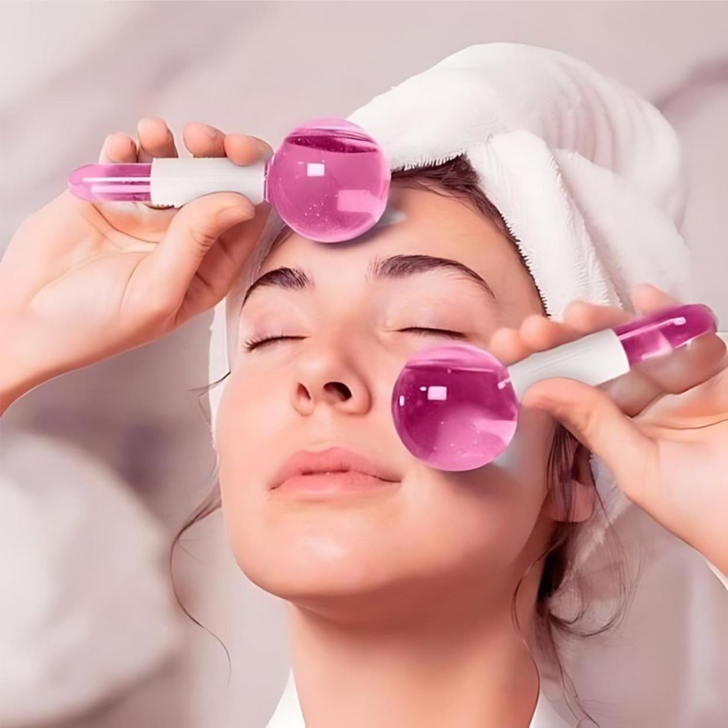 C2SK Beauty Crystal Ball Ice Face Roller, Facial Ice Globe Cool Roller Ball, Ice Roller Massager, Ice Ball, Beauty Crystal Ice Ball, Facial Massage Ice Ball Face Massage (Multicolor) 1