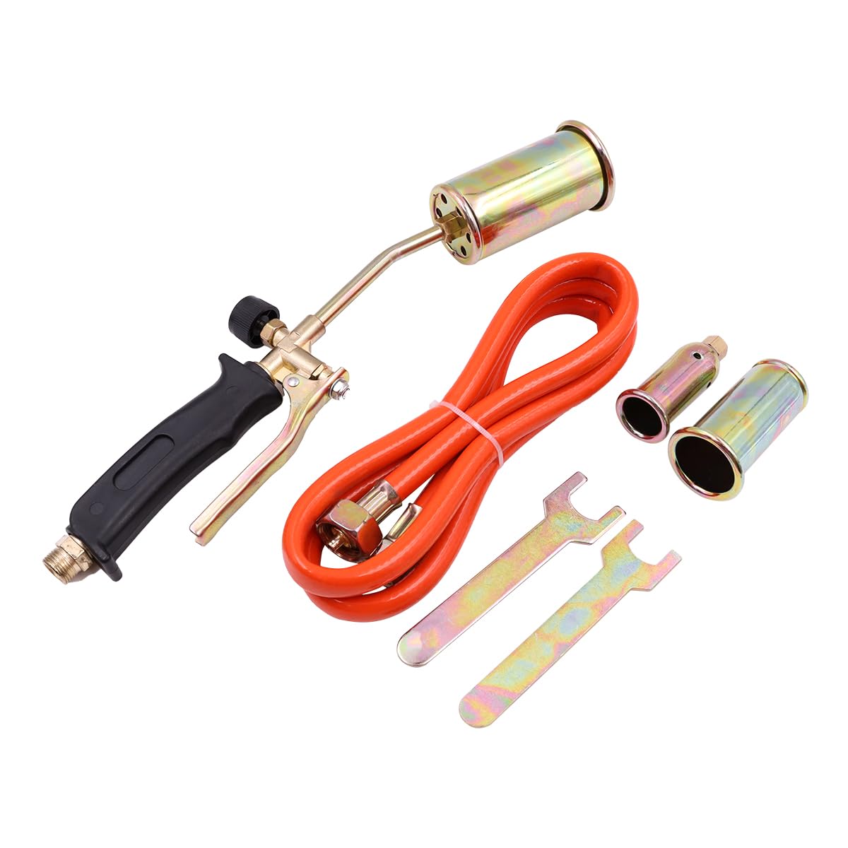 Kit de quemador de techo POFET con fuelle, soplete de couvreur de gas de brazo largo, quemador de malezas de llama de propano de 2 m de tubo, soplete de gas