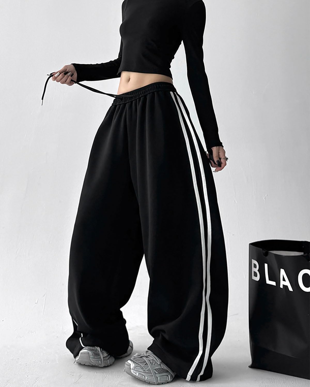 Skateboard Frog Y2K Sweatpants Women Harajuku Streetwear Wide Leg Baggy Pants Athletic Joggers Drawstring Trousers