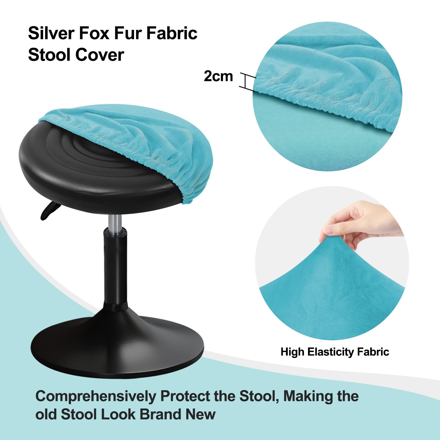 YINGAYOU Round Velvet Stool Cover 12-16"/30-40cm Bar Stool Cover Very Soft Elastic and Easy to Install Wrinkle Resistant - Image 2