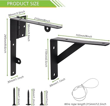 Fence Gate Kit, Anti Sag Gate Kit for Wooden Fence; Heavy Duty Gate Kit with Gate Latch; Gate Hardware for Wooden Gate Fence, Driveway Gates, Shed Doors, Corral Gates, Wood Windows Set of 2