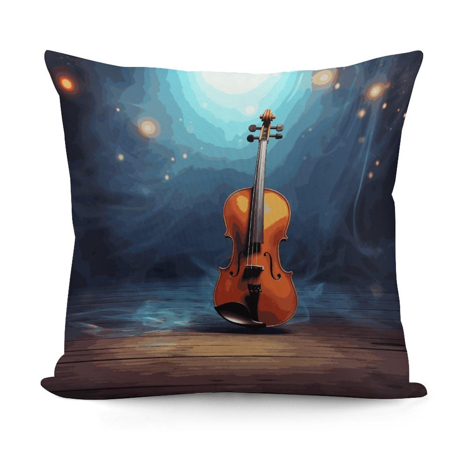 VstaDank Violin Poster Throw Pillow Covers 18x18 Inch Soft Couch Home Decor Cushion Cover Comfortable Plush Square Cushion Case Farmhouse Decorative Pillowcase for Living Couch