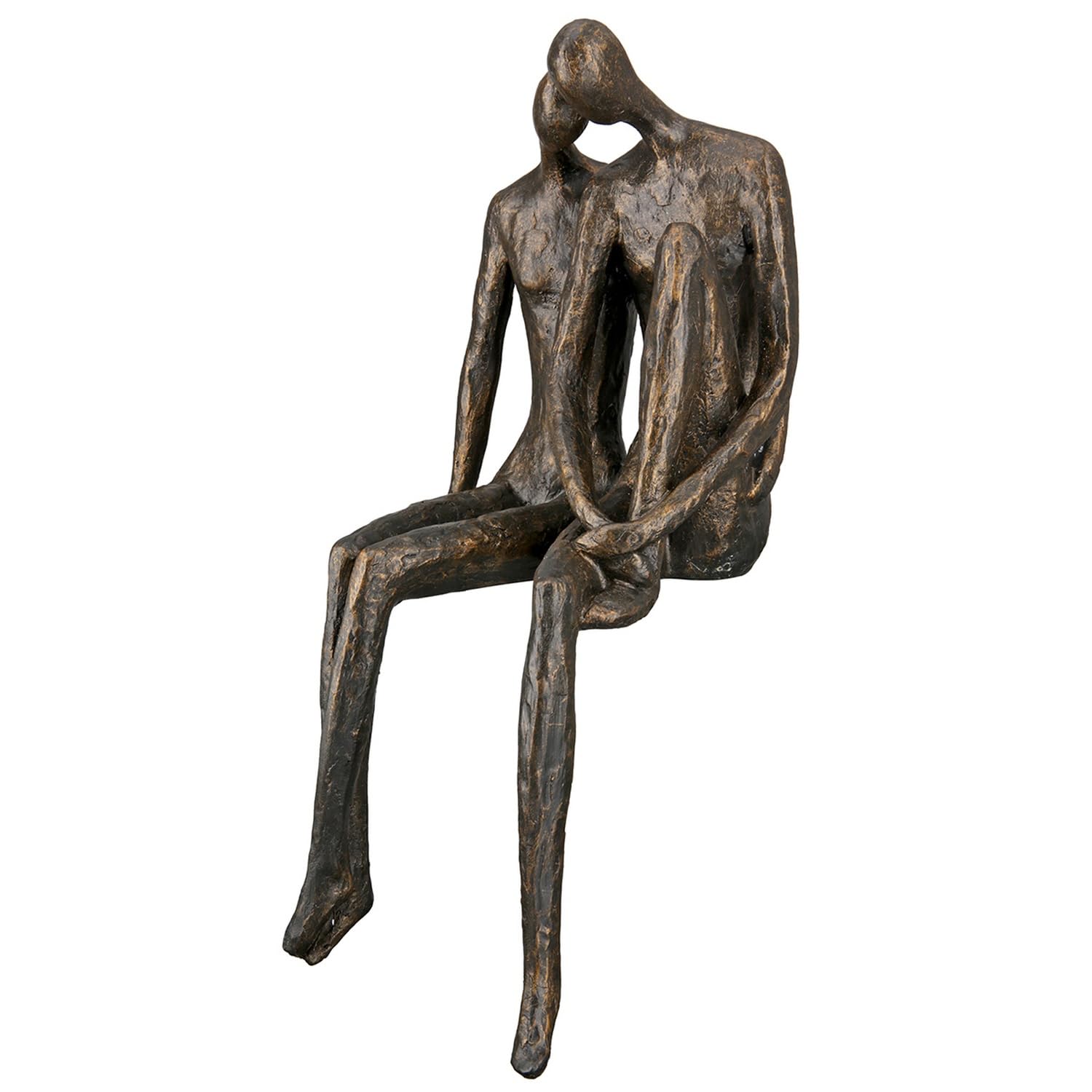 Casablanca Skulptur Couple, Deko Figur Bronze, Kunstharz Statue Wohnzimmer, Büro Dekoration H. 35 cm x B. 19 cm - Moderne Skulpturen Couple, Liebe, Hochzeit, Valentinstag