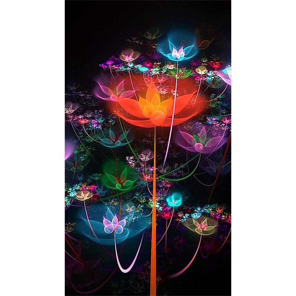Kit diamant painting fleurs anti stress 50x120cm toile grand format