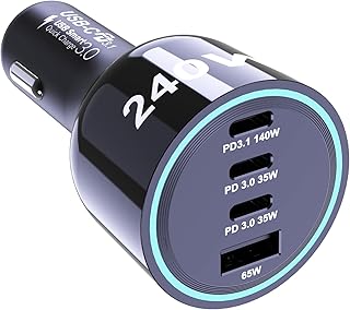 Sponsored You’re seeing this ad based on the product’s relevance to your search query.Learn more about this advertisement Ubigbuy 240 W USB C Car Charger, 4 Ports Super Fast Charging with 140 W PD3.1 100 W PD3.0 45 W PPS QC65W Car Charger for MacBook Pro Laptop iPhone 16 15 iPad Galaxy S24/23 Pixel etc