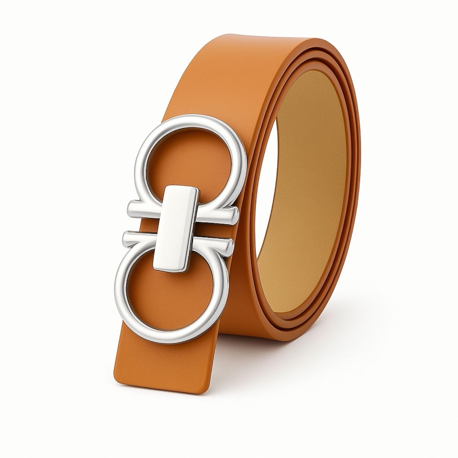 Men’s Black Vegan Leather Belt with Silver Metal Buckle | Stylish Formal & Casual Wear Belt for Men-image-39