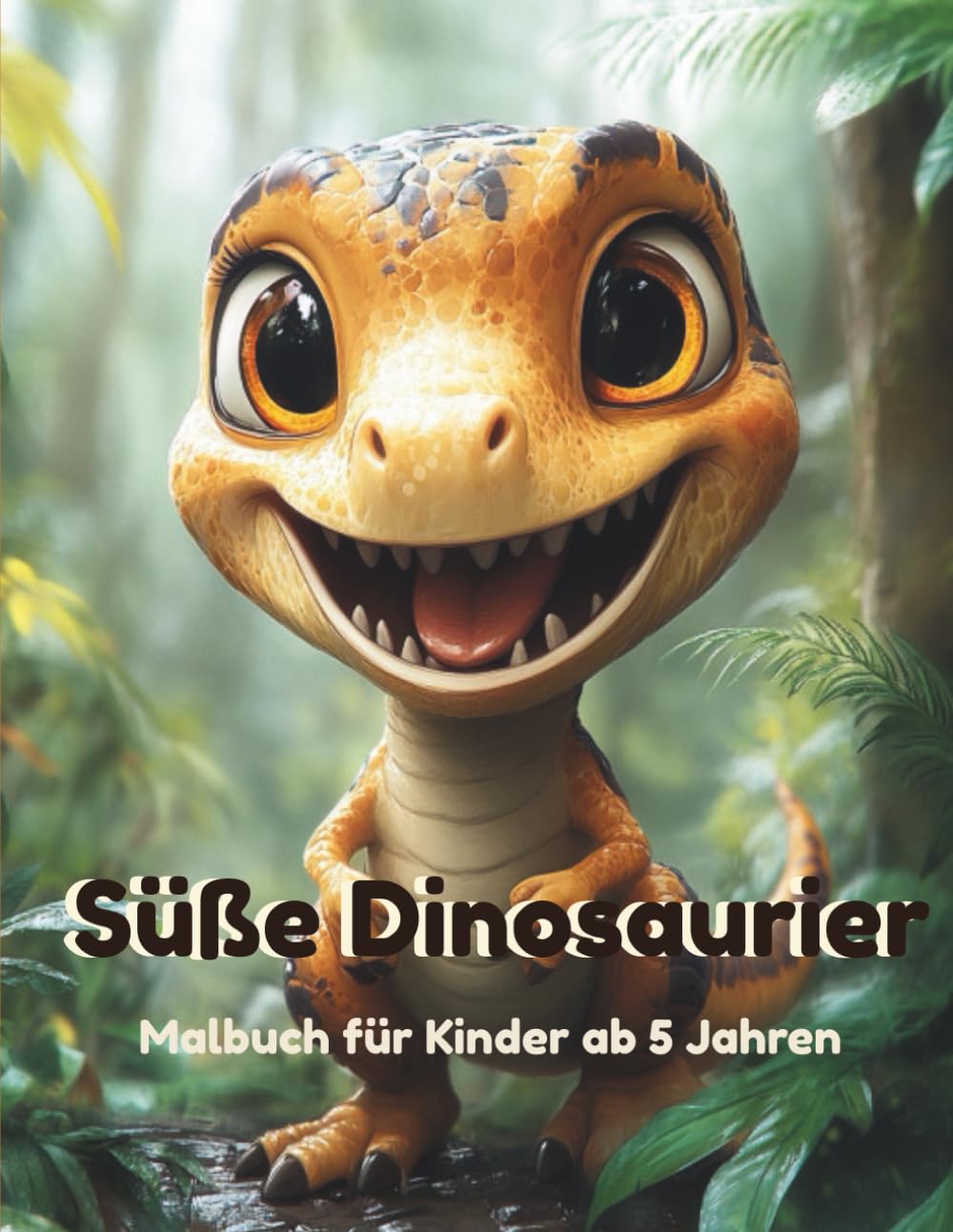 Süße Dinosaurier: Malbuch für Kinder ab 5 Jahren