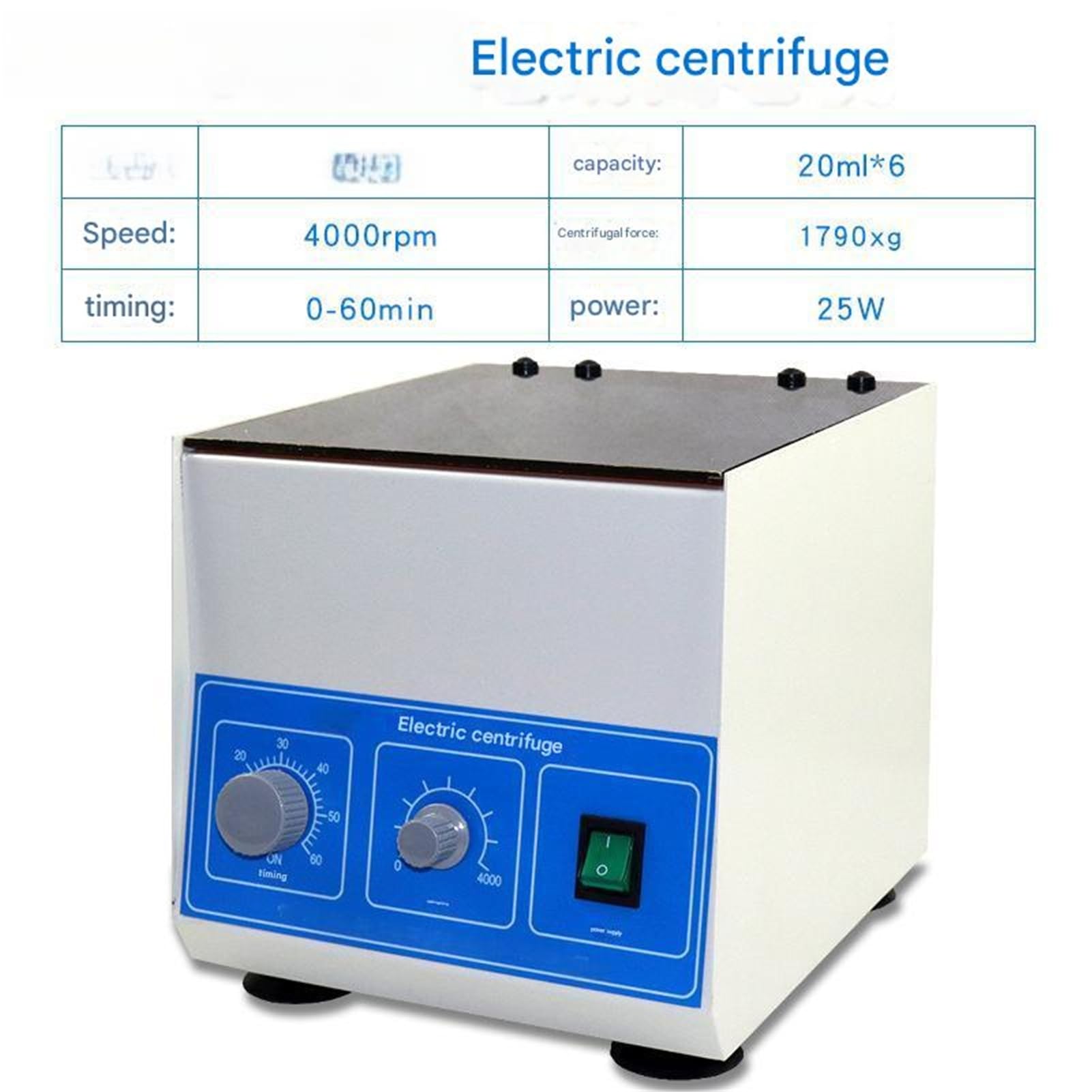 Centrífuga de laboratorio sobremesa 4000 rpm, 6 unidades 20 ml centrífuga de laboratorio | A