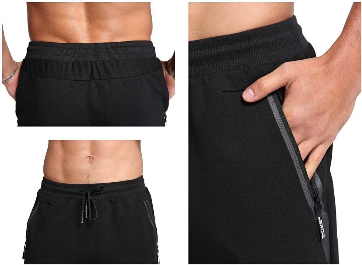 STICKON Mens Casual Joggers Sweatpants Athletic Track Pants with Zipper Pockets - Image 3