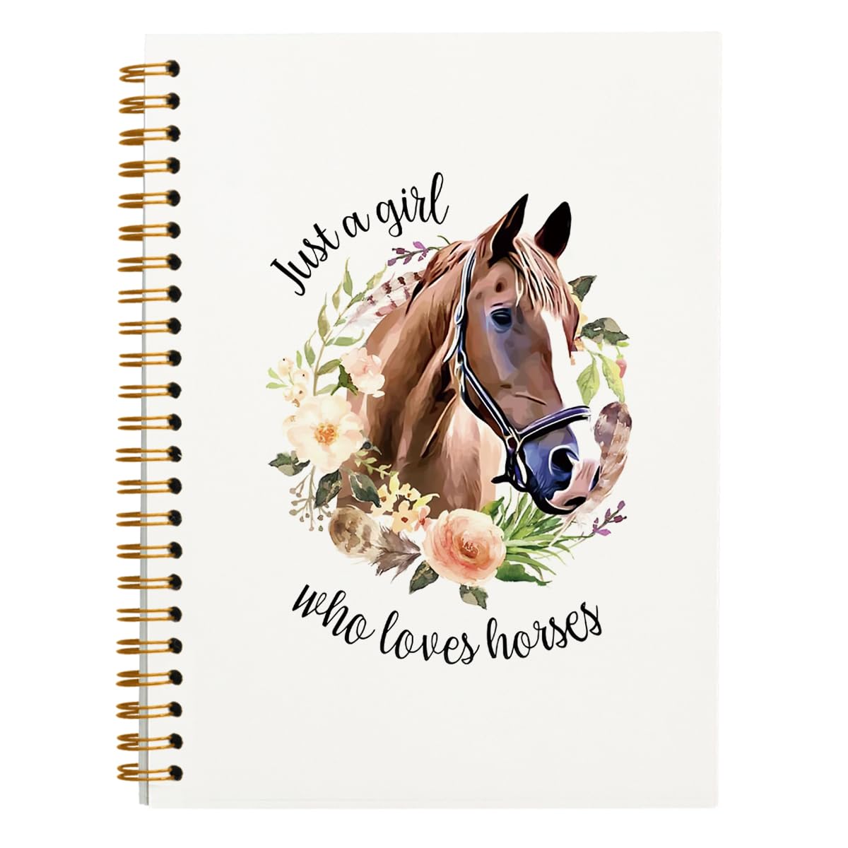 hold fizz Just a Girl Who Loves Horses – Regalos de caballos para niñas, regalos de caballos, diario de caballos para niñas, regalos para amantes de los caballos, cuaderno de espiral de tapa dura de
