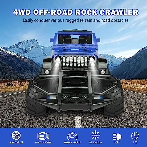 Fuuy Rc Cars,Remote Control Car For Toddlers Kid Car Play Road Monster Truck, Hobby Rc Trucks With Toy Storage Hot Wheels Cars For Boys 4-7, Blue #TOP1