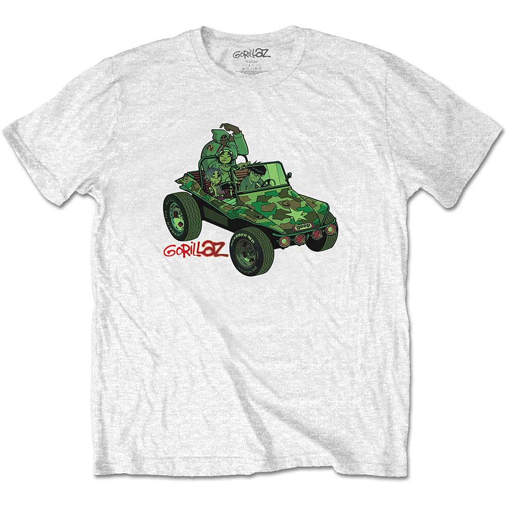 Gorillaz Green Jeep Official Tee T-Shirt Mens Unisex (Medium)