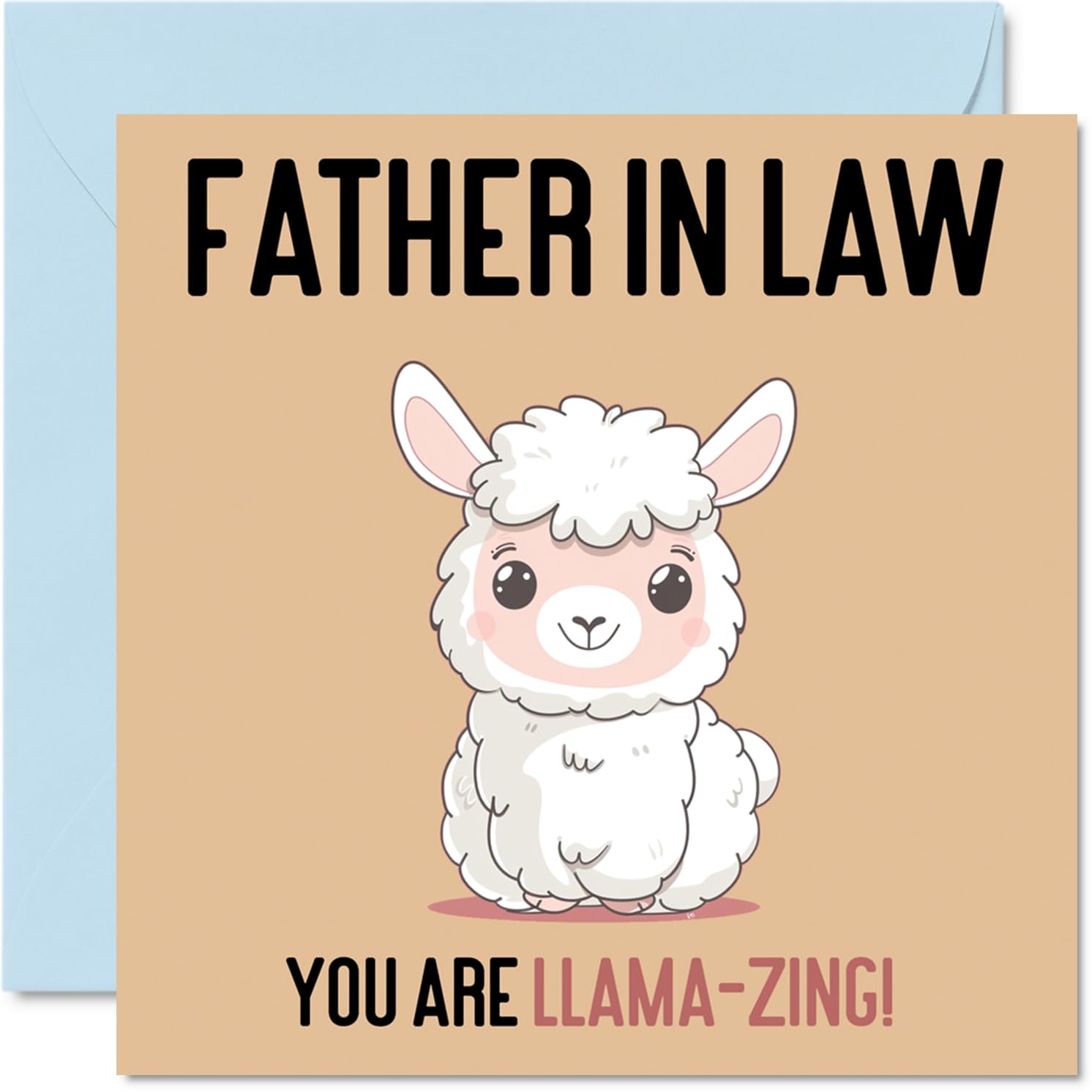 Birthday Cards for Father in Law - Llama-Zing - Funny Happy Birthday Card for Father-in-Law from Son Daughter in Law, Fathers Day Card for Dad in Law,