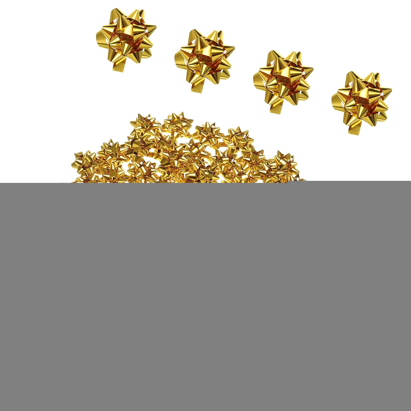 Unifizz 100pcs 1" Mini Star Bows Metallic Gift Bows Self Adhesive Gift Wrapping for Birthday Wedding Christmas Party Decoration Gold