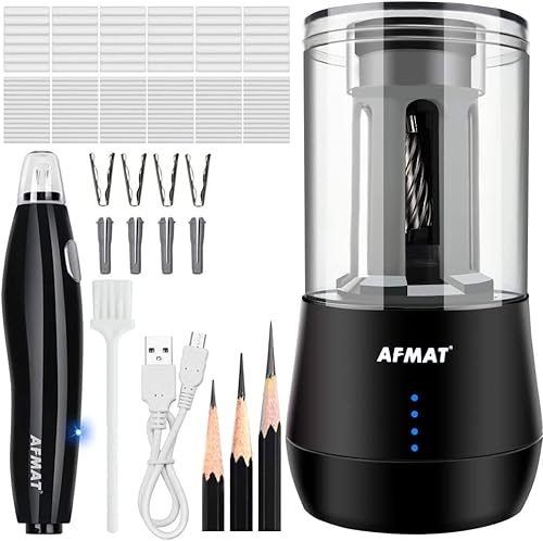 Miniatura 1 de AFMAT Sacapuntas de punta larga, sacapuntas de arte para lápices de dibujo/dibujo de 0.236-0.335 in, punta súper larga de 0.98 pulgadas, 140