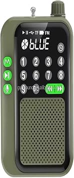 C9 Bluetooth Şarjlı Radyo USB & TF Kart Okuyucu Deprem Çantasına Uygun FM Radyo, Haki