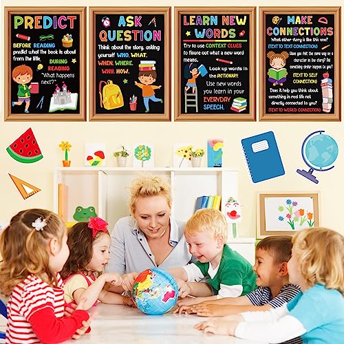 WJFNKXKL 28 Pieces Reading Strategy Posters Classroom Decorations Reading Strategy Bulletin Board Set for School Classroom Home Decoration Supplies - Image 6
