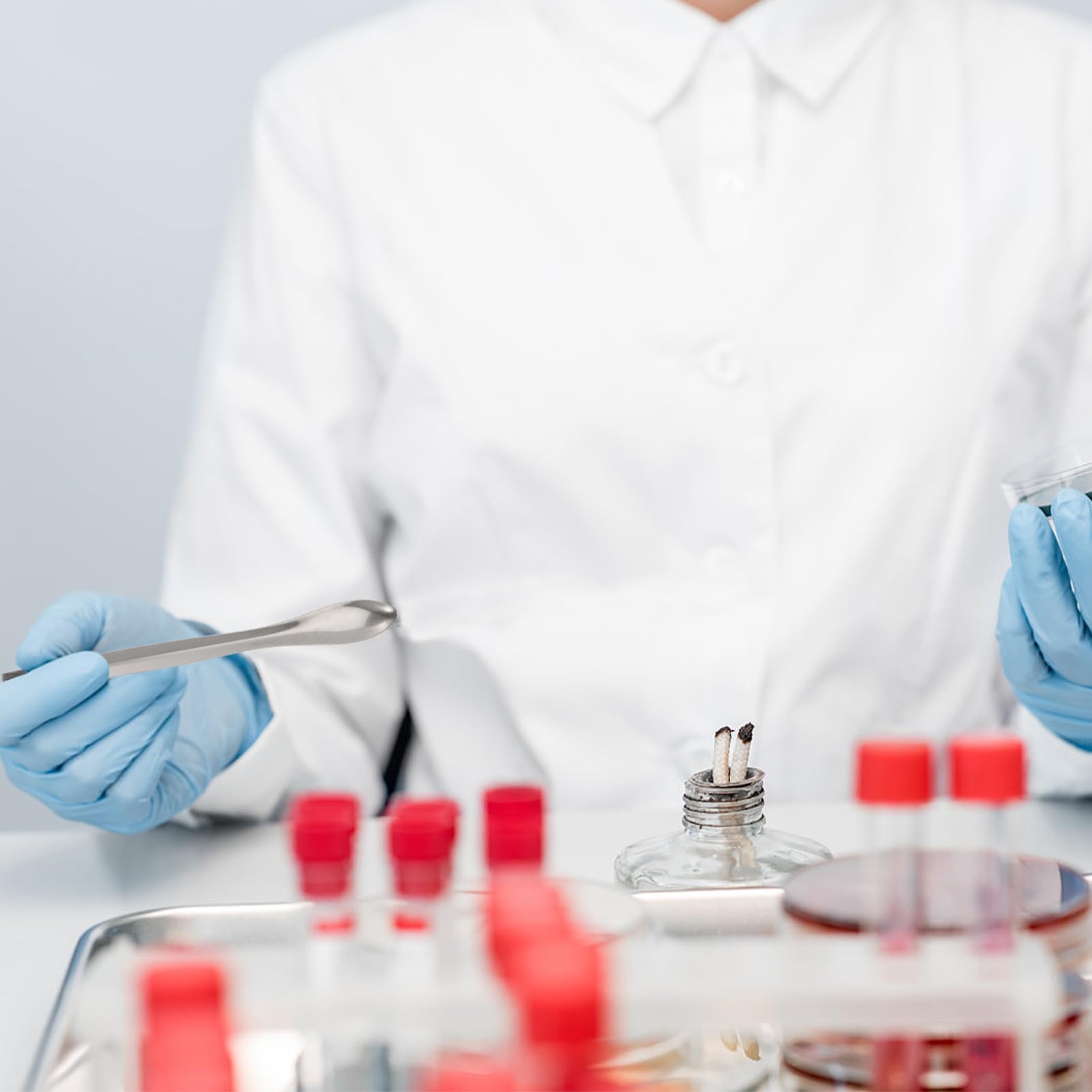 Cabilock 12pcs Spoon Mini Scoops Useful Measure Spatula for Lab Spatula Chemistry Lab Stainless Spatula Lab Sampling Lab Spatula Micro Spatula Labs Measure Scoop Tool Stainless Steel