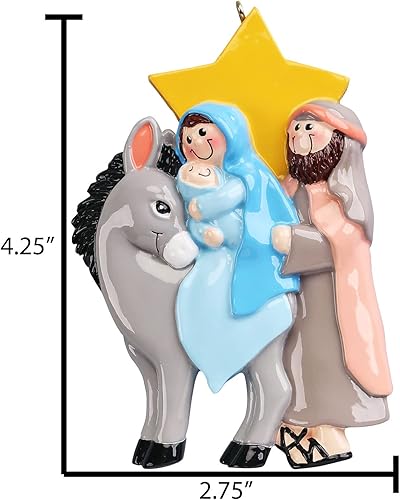 Miniatura 3 de Adorno de Navidad familiar personalizado 2024 Juego de pesebre personalizado para árbol Familia de 3 adornos personalizados