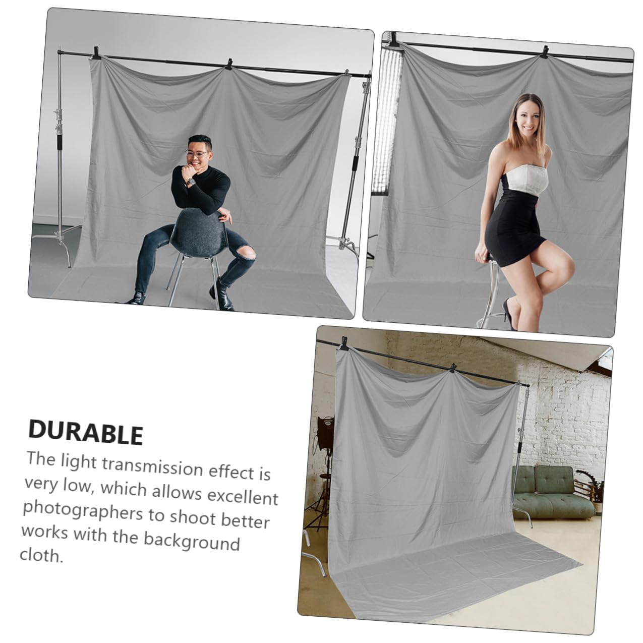 Sfondo Grigio Decorativo 3X2M per Fotografia Fondale Fotografico Spesso e Pieghevole Telo Multiuso per Studio Feste e Decorazioni Casa