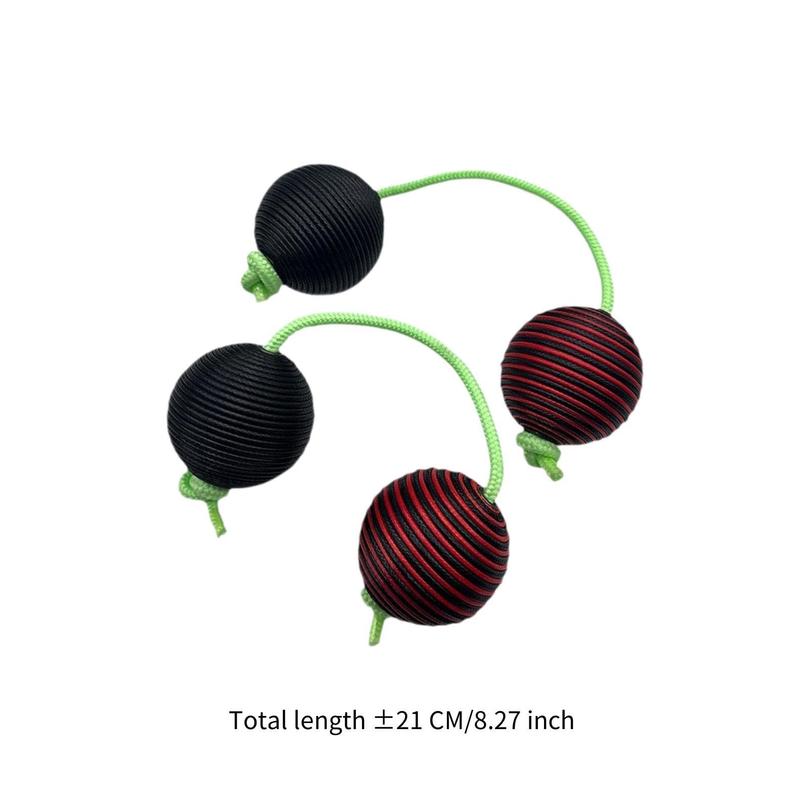 2 Pièces Boule de Sable Rythmique Instruments Percussion Maracas Double Gourde Rattle Drum Jouet Éducation Précoce Matériau Corde Fonction Son, noir rouge