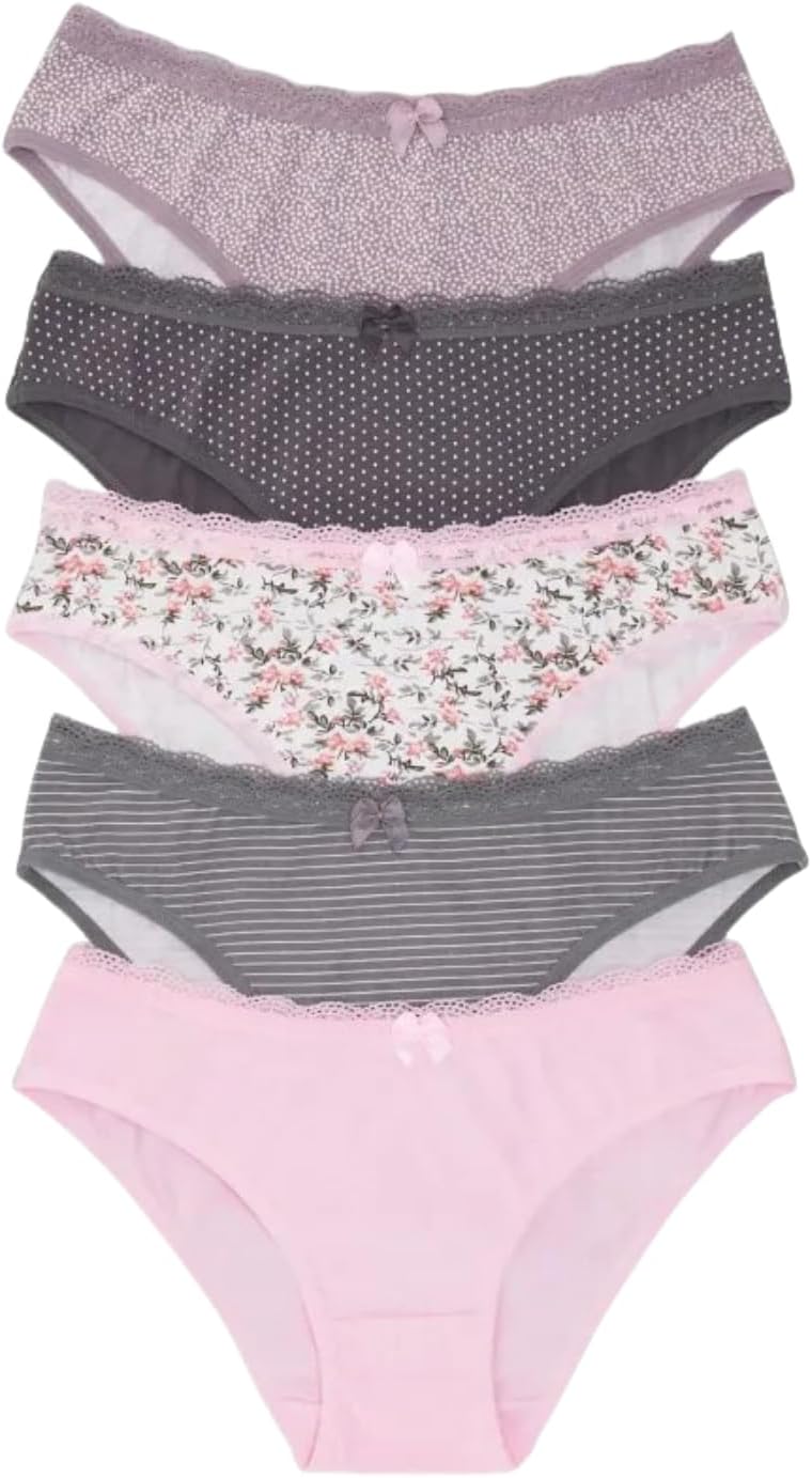 Women's Underwear Bikini Panties Soft Breathable Lace Edge Briefs Cotton Ladies Panties