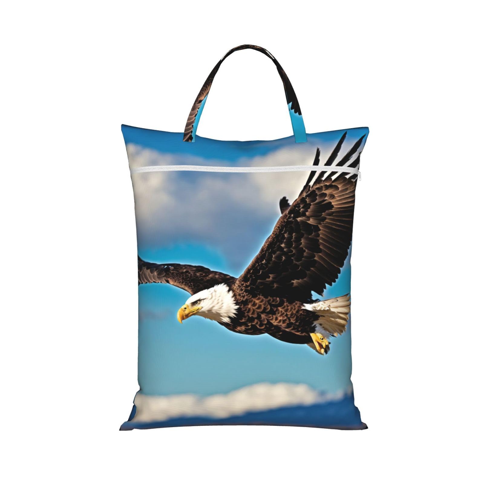 Pphgut 1 Pc Flying Eagle Print Travel Laundry Bag Portable Dirt Clothes Bags Daily Hiking Camping Vacation