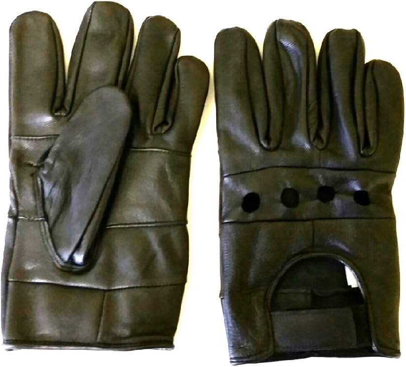 Men's Leather Motorcycle Driving Casual Dressing Gloves Pack Of 2 Rk-1098 (X-Large)