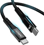 USB C à USB C Câble de chargeur 240W [2Pack 6FT] Accusés USBC Câble, Type C Câble Charge rapide pour MacBook, iPhone 15/Pro/Plus/Max, MacBook Pro/Air, Samsung Galaxy S23, Google Pixel