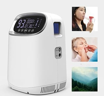 Oxygen Generator, Portable Oxygen Inhaler for Home Use, Portable Oxygen Inhaler, Oxygen Generator, Oxygen Generator for Elderly, 93%   3% 110V, Maximum Flow Rate, Good Breathing High