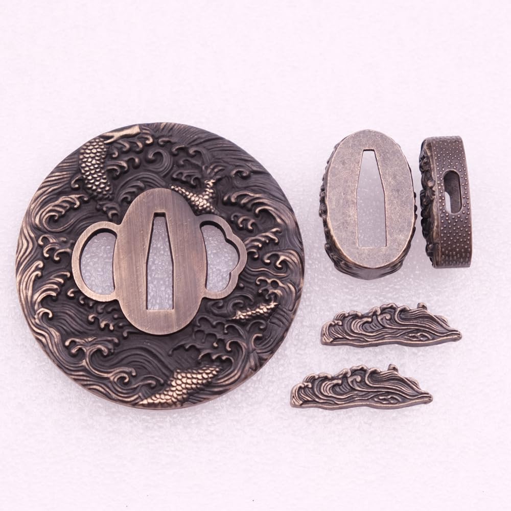 Japanese Samurai Sword KOSHIRAE – TSUBA FUCHI KASHIRA MENUKI 68-100
