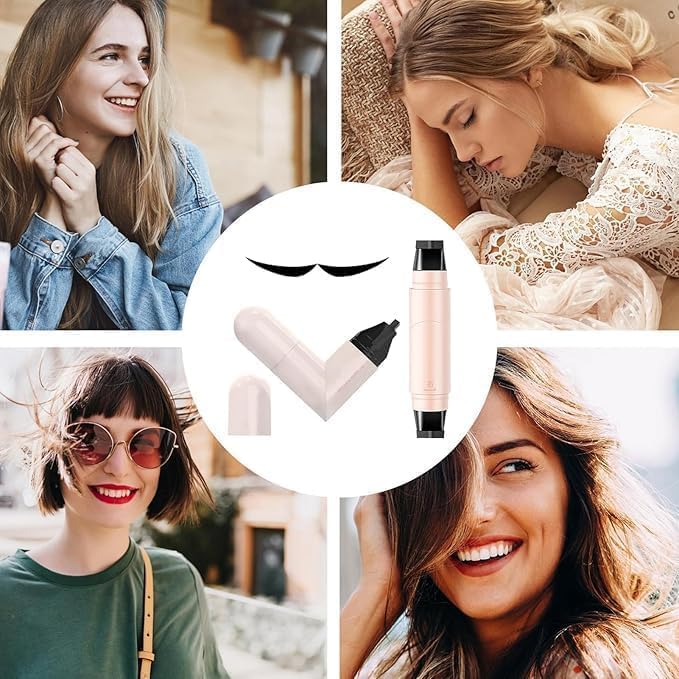 Image of Dual Head Winged Eyeliner Stamp Pen with Rotating Tip, Waterproof Smudge Resistant Cat Eye Makeup Tool, Long Lasting Liquid Eyeliner Applicator for Beginners and Women Daily Beauty