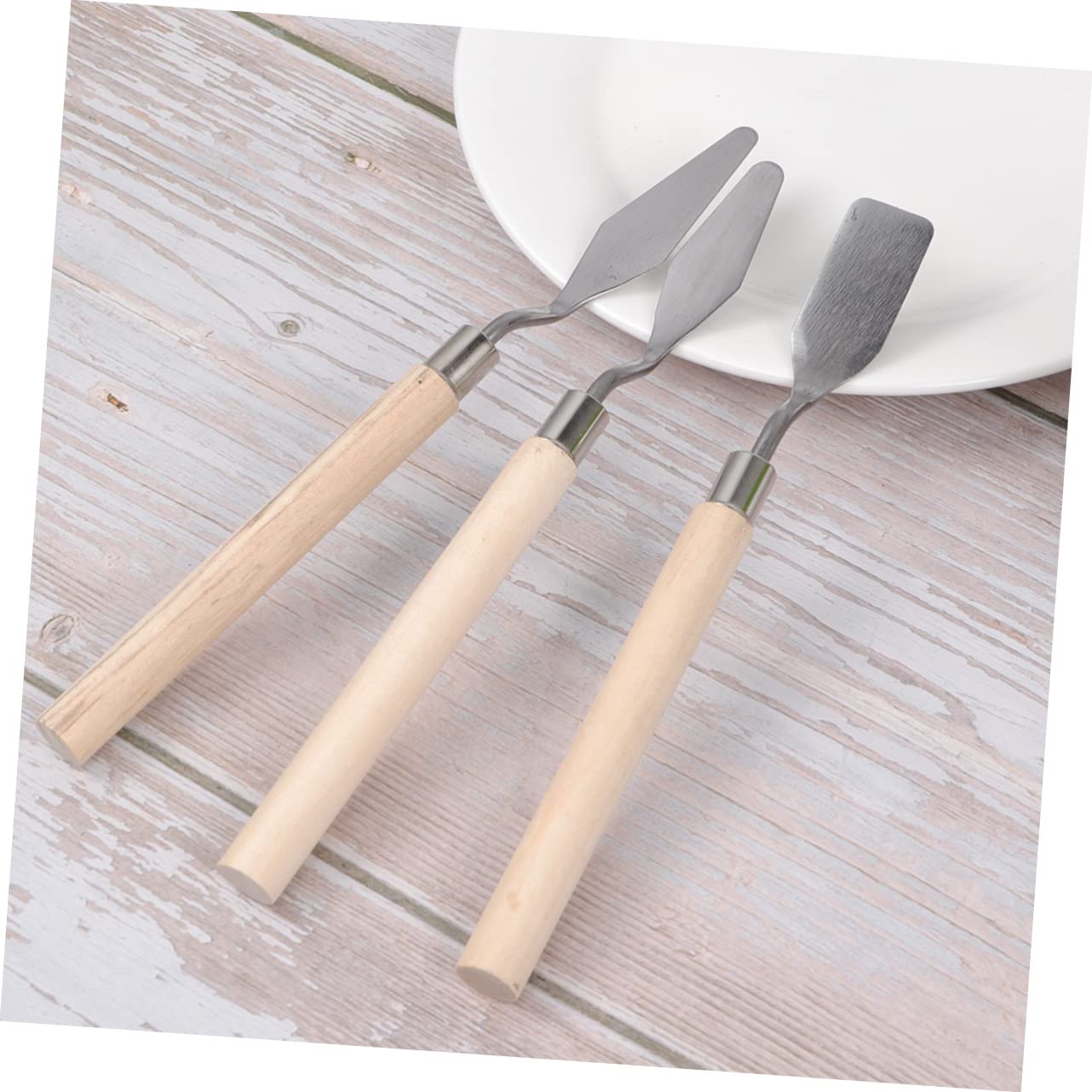 LALAFINA Supplies: Palette Knife Set 3 Pcs Gouache Pigment Mixing Tools for Acrylic Oil Paintings Professional Painters Knife