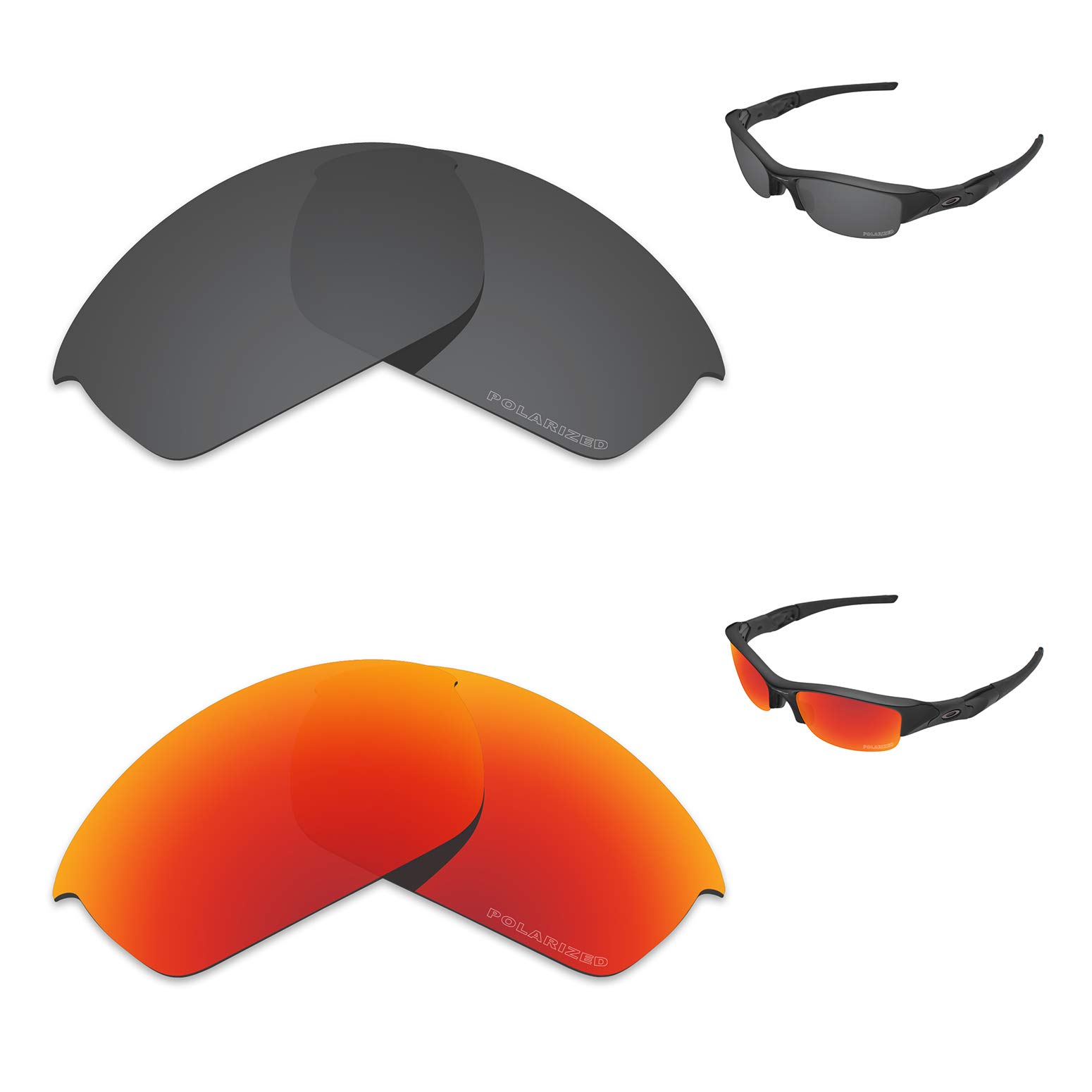 Tintart Performance Replacement Lenses Compatible with Oakley Flak Jacket | Flak Jacket Asian Fit(AF) Polarized Etched