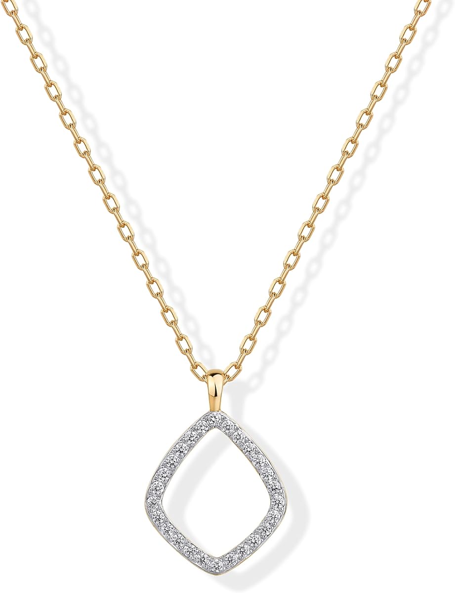 Collar con colgante de lágrima chapado en oro de 14 quilates para mujer, colgante de dos tonos