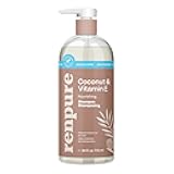 Renpure Plant Based Coconut and Vitamin E Moisturize and Replenish Shampoo - Ideal for Lifeless Hair - Leaves Hair Silky and Smooth - Rids Hair of Grime - Recyclable, Pump Bottle Design - 24 fl oz