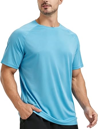Mens UPF 50+ Sun Protection Short Sleeve Shirt UV Swim Water Shirt | Quick Dry, Rash Guard, for Fishing Swimming Hiking Beach Shirts