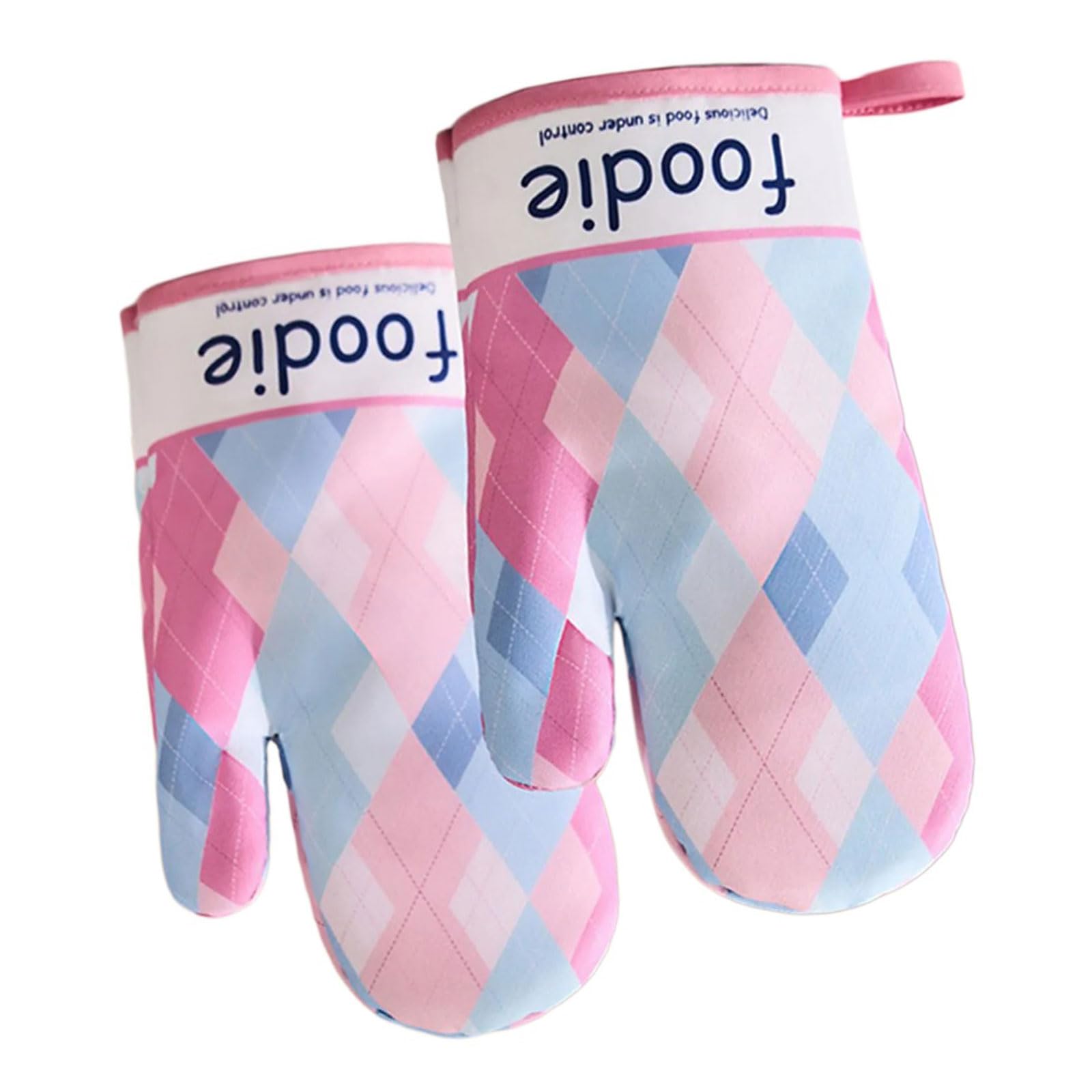 1Pair Nonslip Oven Mitts Insulation Baking Tool Thick Glove for Cooking, Grilling, Barbecue