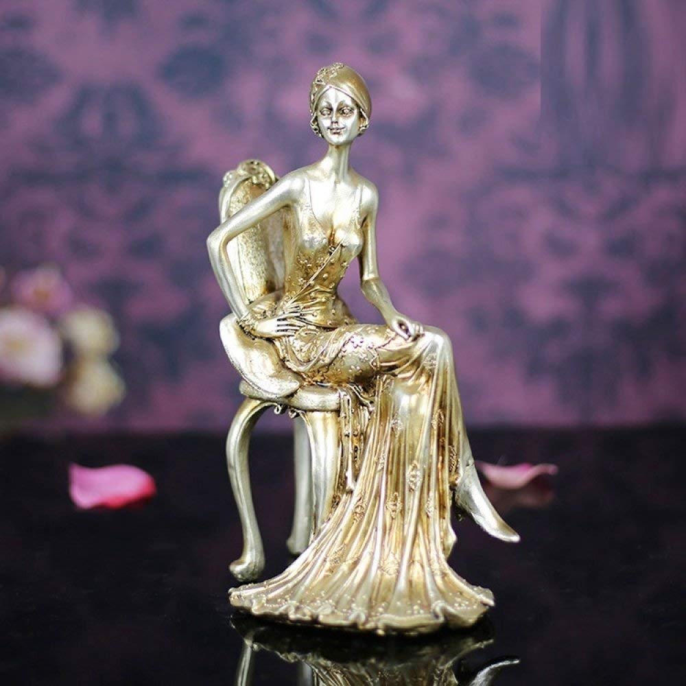 Petite statue de beauté assise en résine artisanale durable