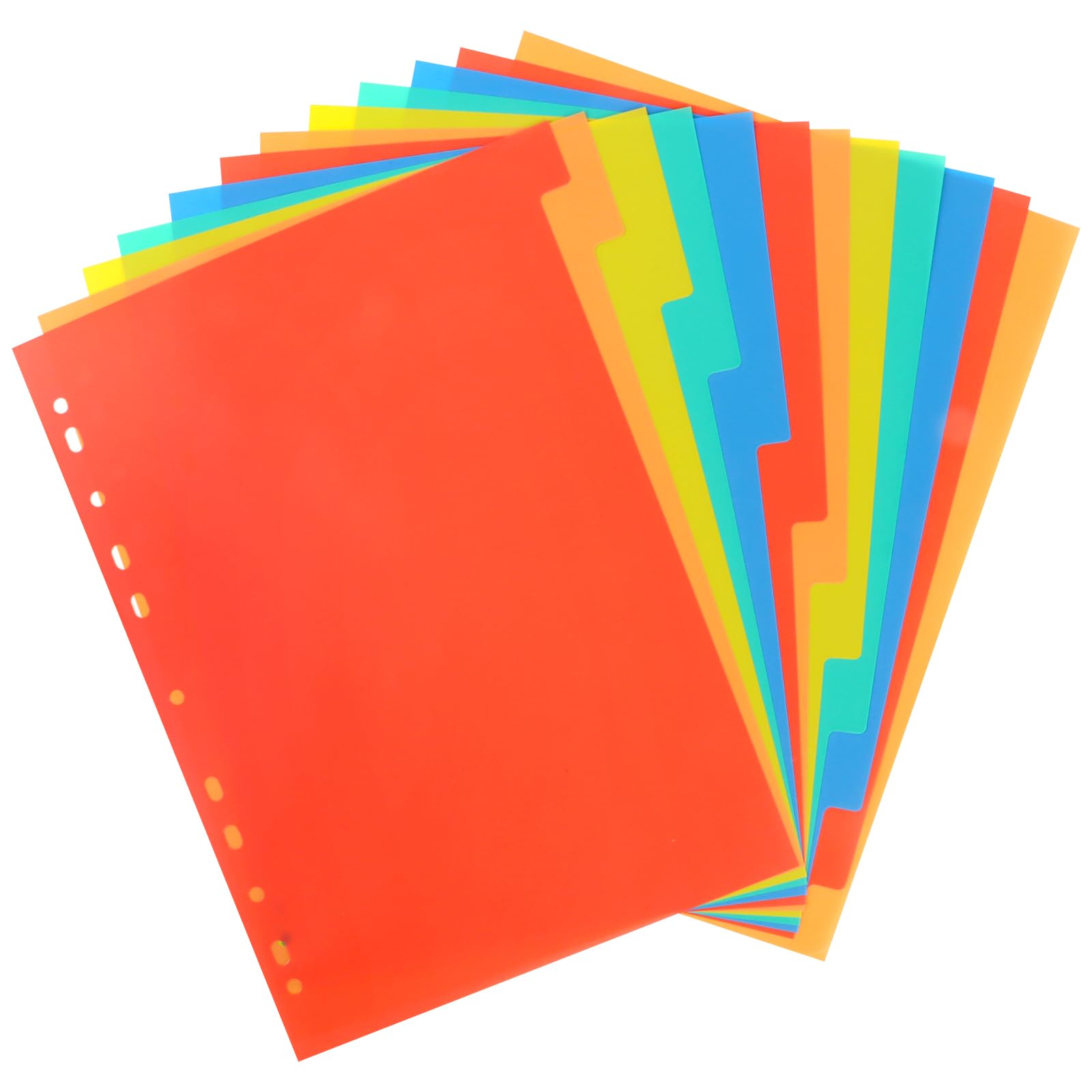 Divisori per raccoglitori A4, 12 pezzi, 11 fori