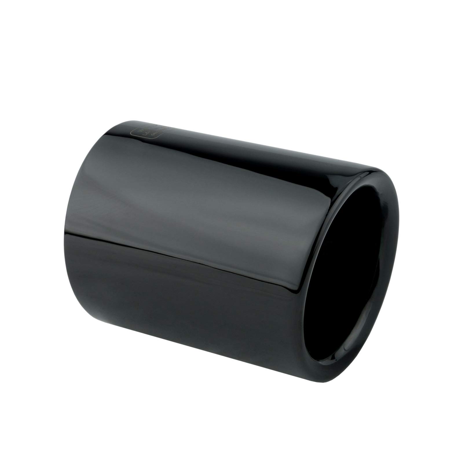 L&P A305 1 Terminale di Scarico in acciaio inox, 76 mm nero lucido cromato, plug & play, tubo di scappamento, codice: 18307622764 7622764-18307622762 7622762