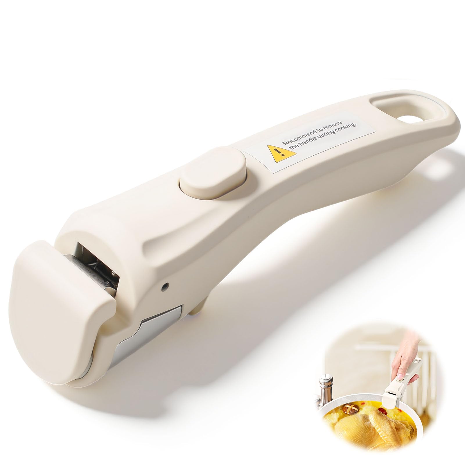 Mango Sartén Extraíble Universal Mango Desmontable Ergónomico Repuesto Resistente al Calor Hasta 250 °C Man-go Antideslizante Sartenes para Sartenes y Juegos Utensilios Cocina Apilables