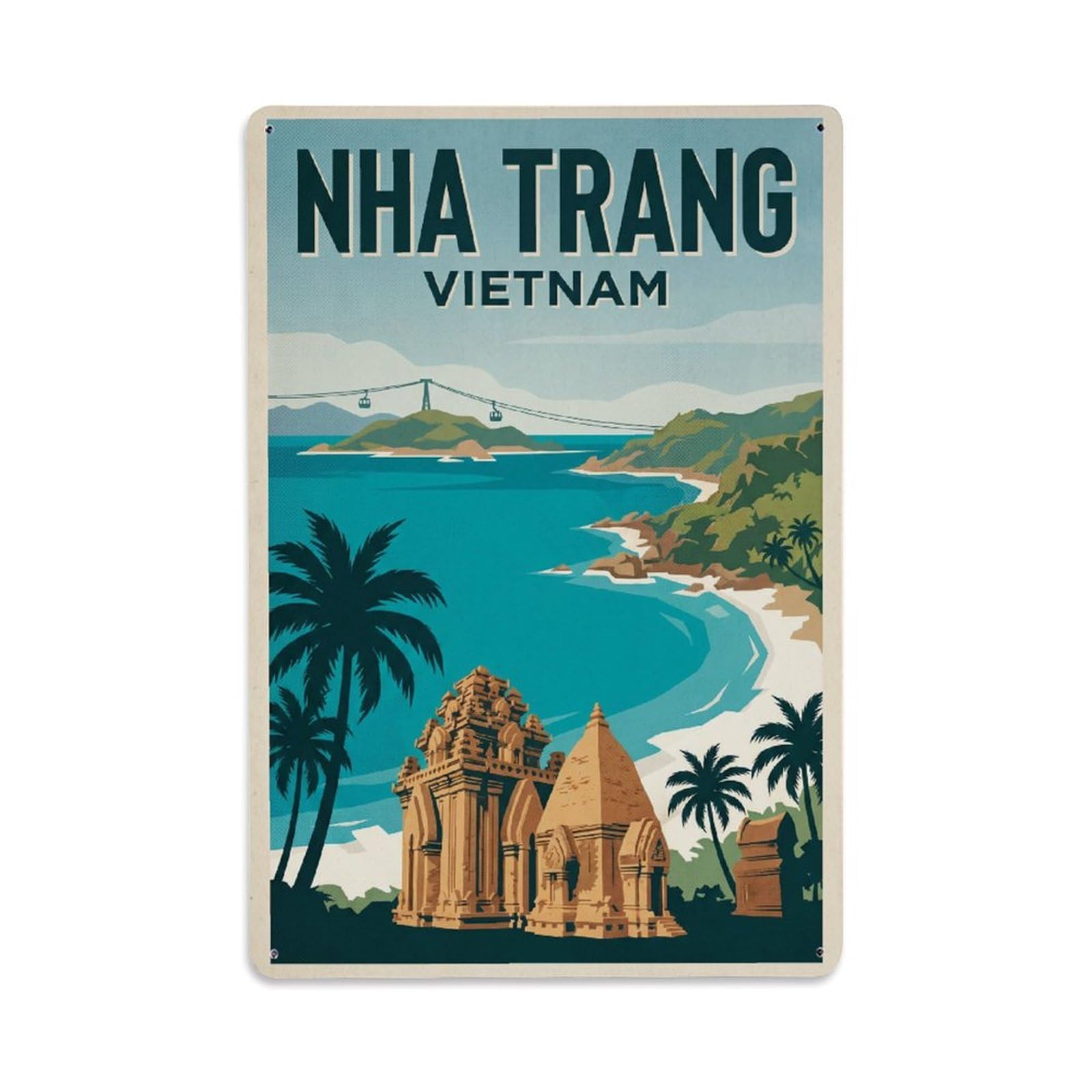 Metal Tin Sign Vietnam Nha Trang Travel Retro